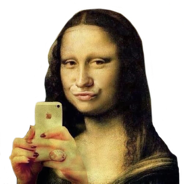 Mona Lisa met mobiel