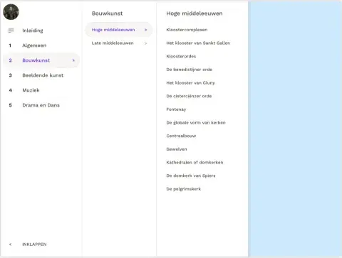 Nieuwe menu online-uitgaven 